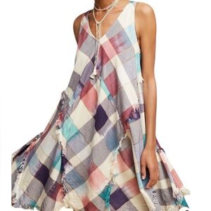 Maeve Anthropologie Angela Metallic Picnic Dress with Cami Slip